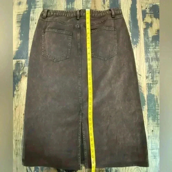 Gestuz Jamilla Long Denim Bitter Chocolate Skirt Size EU 44 US 12 - Picture 12 of 14